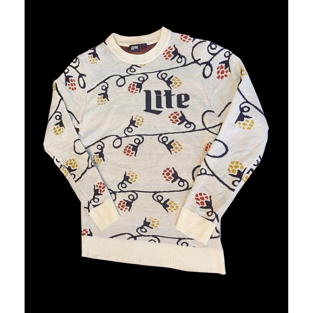 Miller Lite Sweater Holiday Christmas Men Sz Small Women Medium
